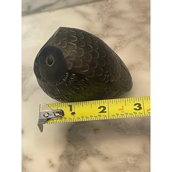 Vintage Boma Hand Carved Soapstone Owl Figurine Vancouver BC Canada 3” - Picture 8 of 8